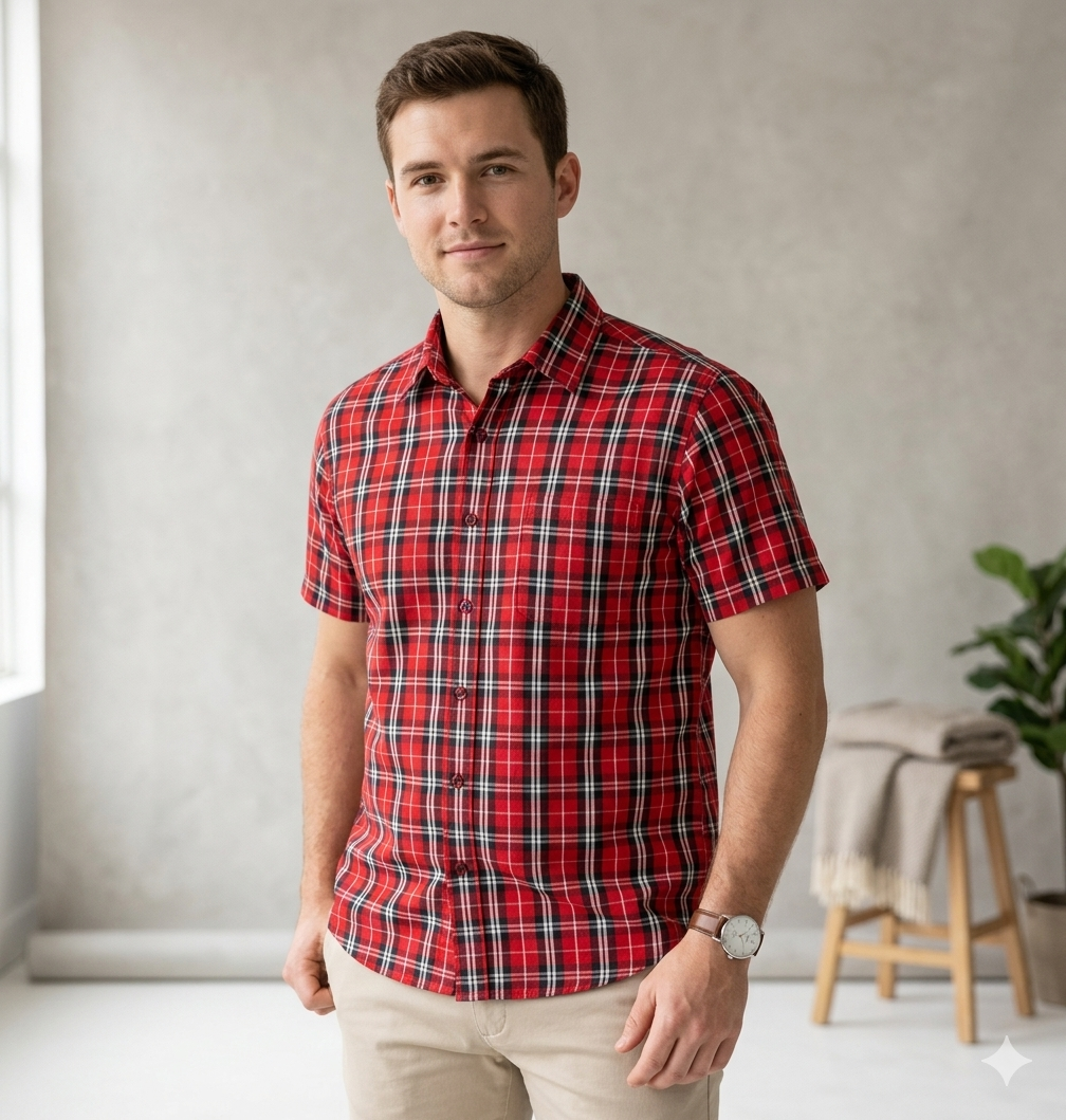 REF: 507 - CAMISA AD. MANGA CURTA XADREZ